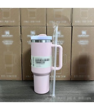 Wholesale Bulk Custom Logo 40oz H2.0 Thermal Insulated Stainless Steel Tumbler 40 oz Coffee Cup with Handle and Straw