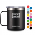 Custom Logo Double Wall 304 Stainless Steel Camping Beer Thermal Vacuum Coffee Mug With Handle