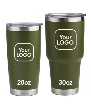 Custom logo powder coated 20oz 30oz double wall insulated vacuum blank coffee stainless steel travel mug