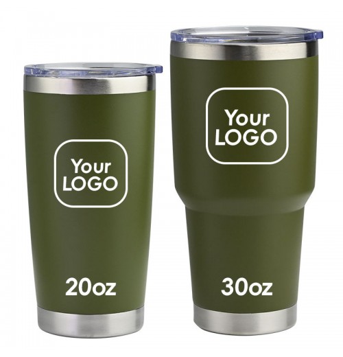 Custom logo powder coated 20oz 30oz double wall insulated vacuum blank coffee stainless steel travel mug