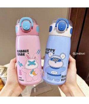 MAIMA insulation Children's Thermos mug good-looking Cup with straw 470ml cute kids cartoon 316 Stainless steel water bottles