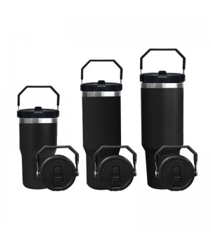 Custom 40oz Stainless Steel Vacuum Tumbler with Handle Modern Travel Mugs Camping Sustainable Tumbler with Lid and Flip Straw