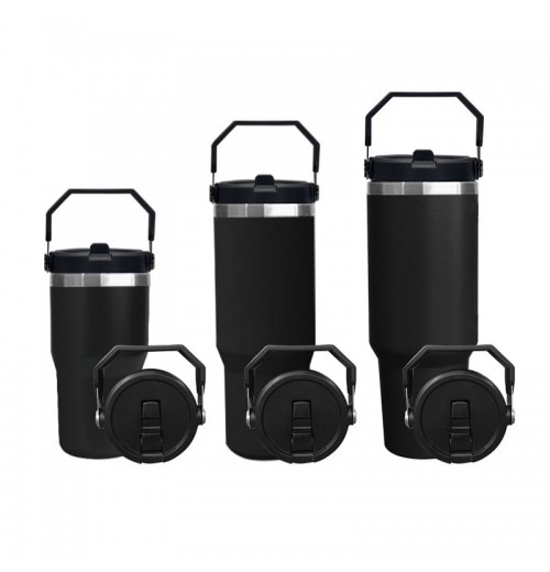 Custom 40oz Stainless Steel Vacuum Tumbler with Handle Modern Travel Mugs Camping Sustainable Tumbler with Lid and Flip Straw