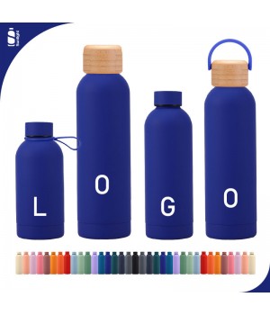 Customized Printed Water Bottle Klein Blue Thermos Vacuum Flask Drinking Bottle Stainless Steel Gym Bottle For Corporate Gifts