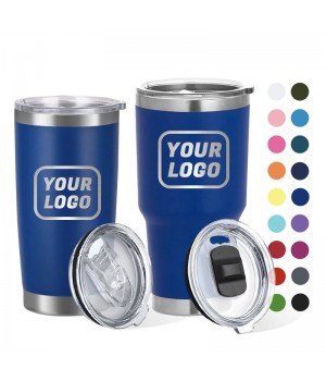 Custom Logo 20oz 30oz Stainless Steel Travel Coffee Mug Double Wall Regular Vacuum Powder Coated Insulated Tumbler With Lid