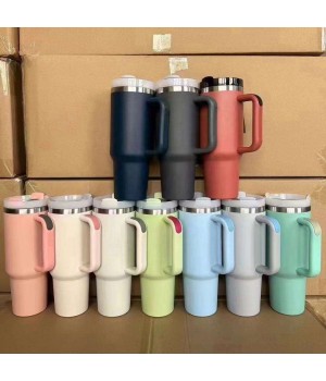 40 Oz Stainless Steel Vacuum Insulated Tumbler 40oz Tumbler With Handle With Lid And Straw For Water Iced Tea Or Coffee