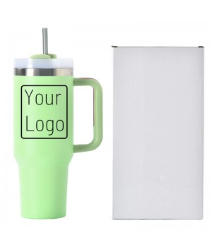 Low Price Custom 40oz insulated handle tumblers with lids and straw steel vacuum insulated tumbler cup with straw